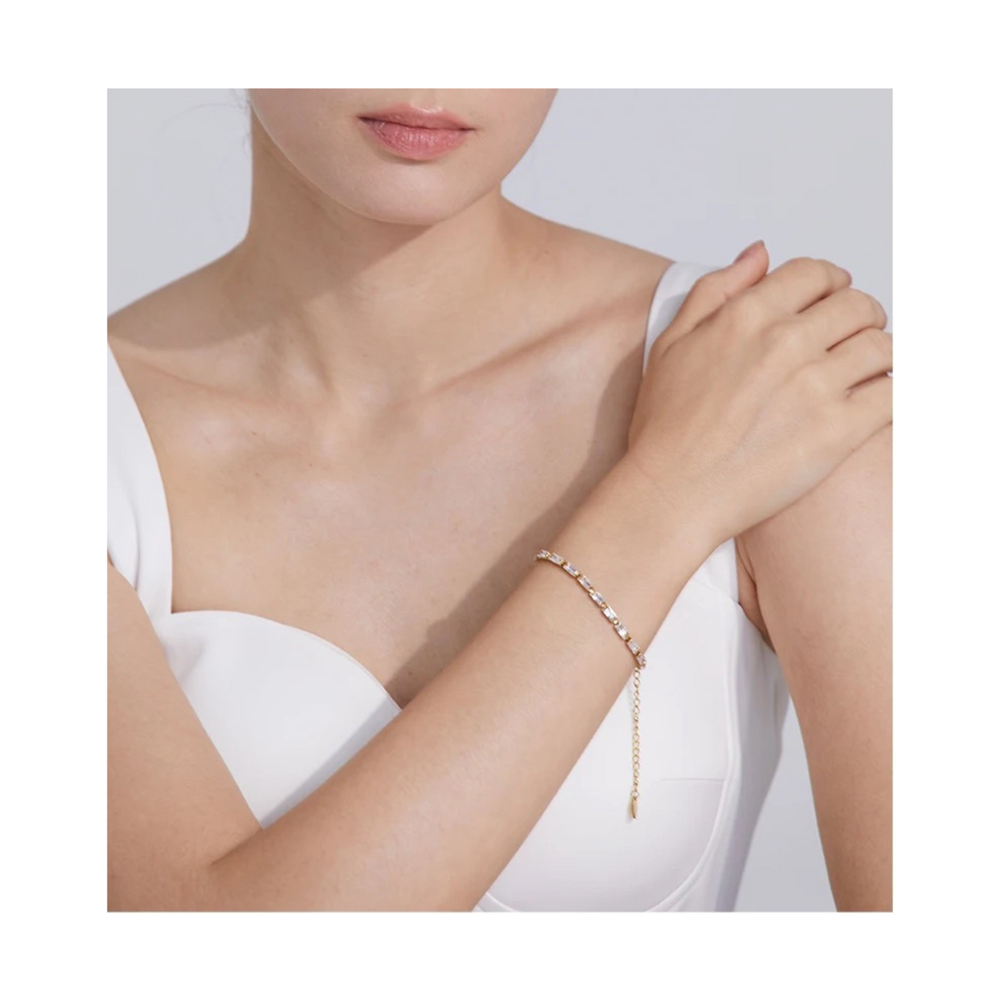 Baguette Cut Jewel Bracelet (comes in green jewels as well)