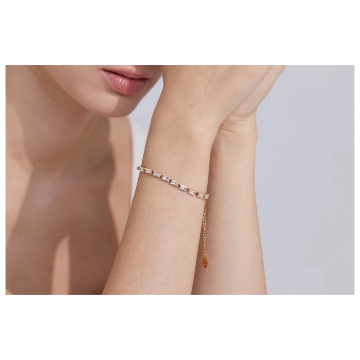 Baguette Cut Jewel Bracelet (comes in green jewels as well)