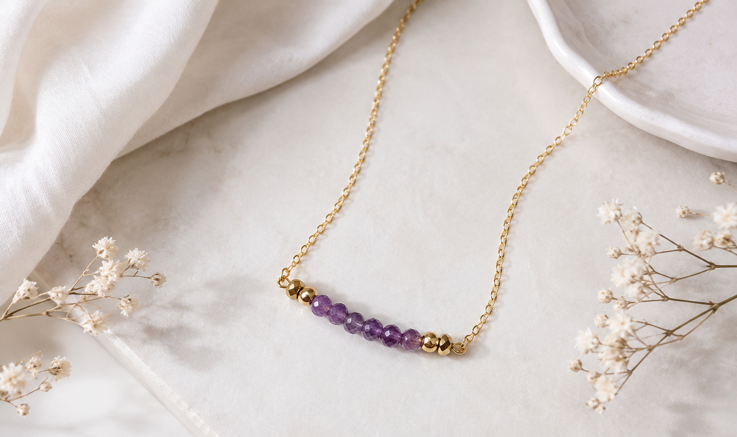 Amethyst Bar Necklace