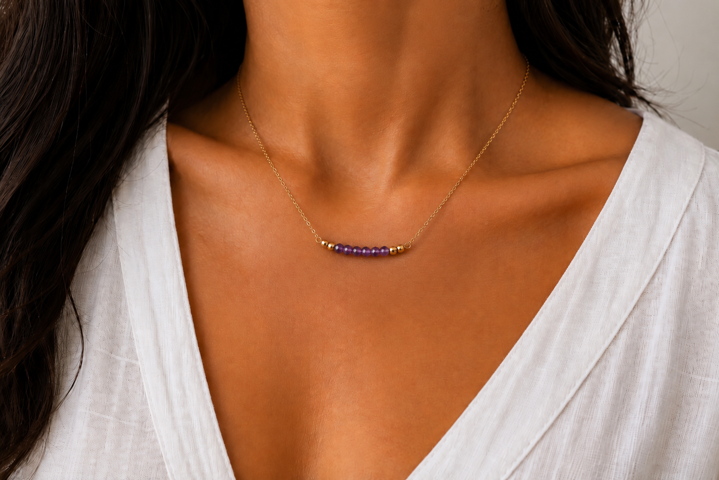 Amethyst Bar Necklace