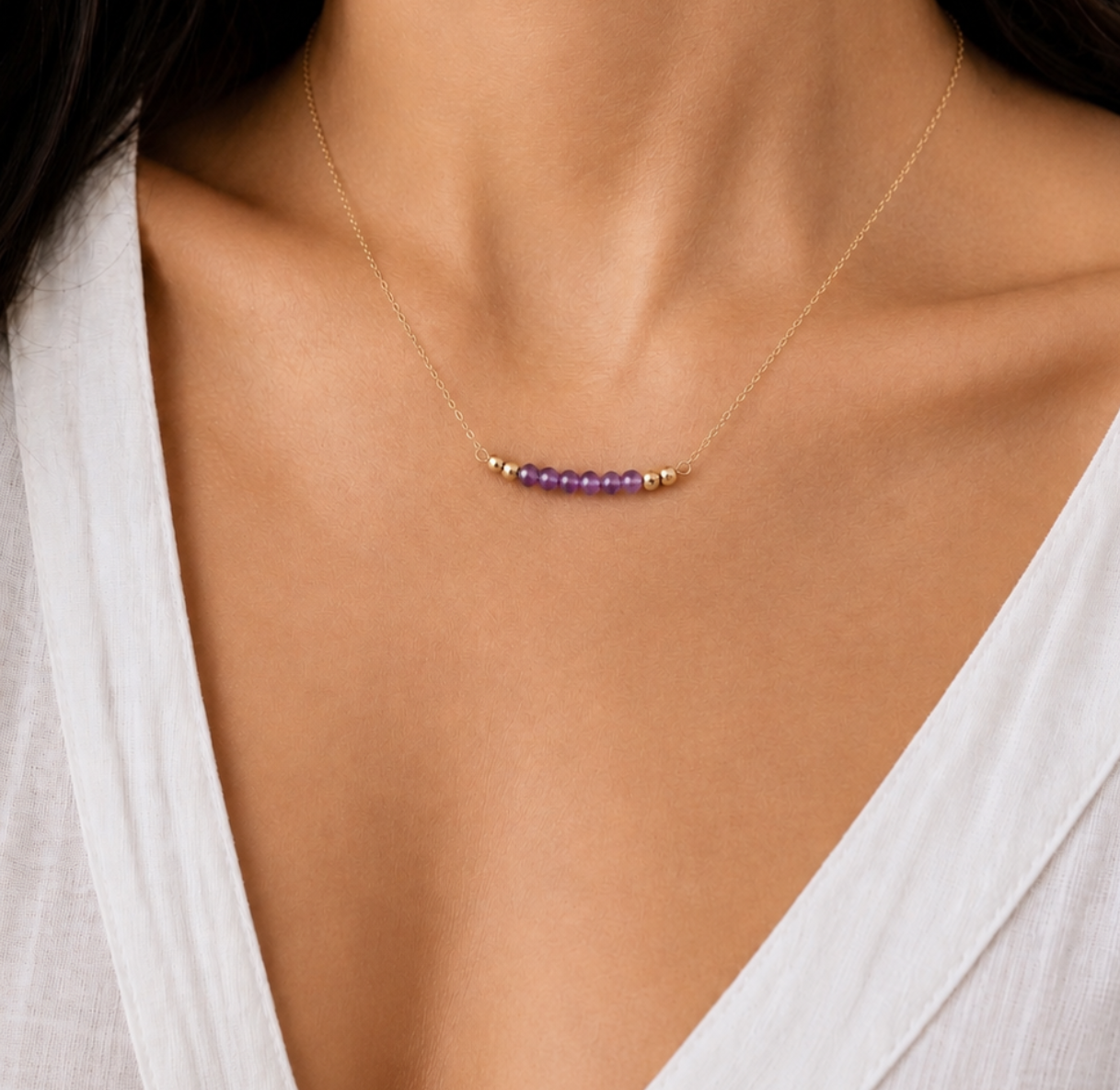 Amethyst Bar Necklace