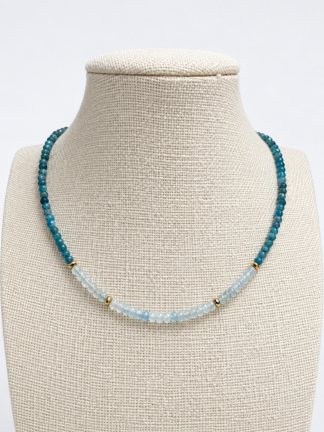 Blue Apatite and Aquamarine Gemstone Necklace