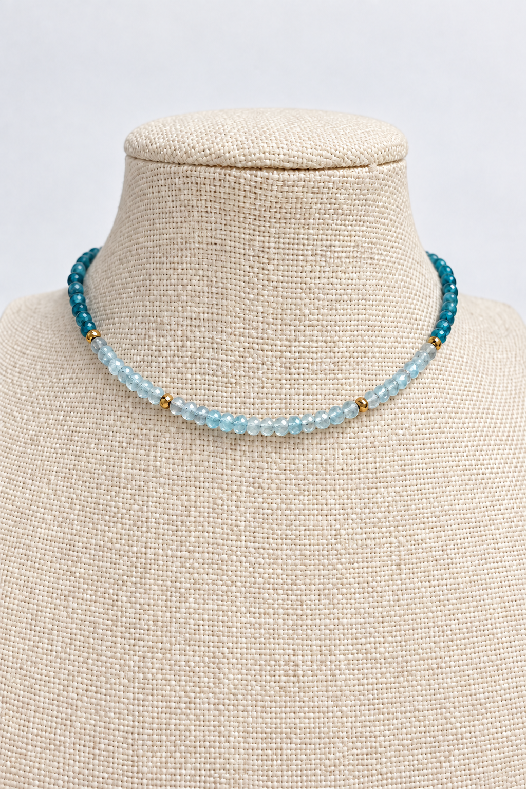 Blue Apatite and Aquamarine Gemstone Necklace