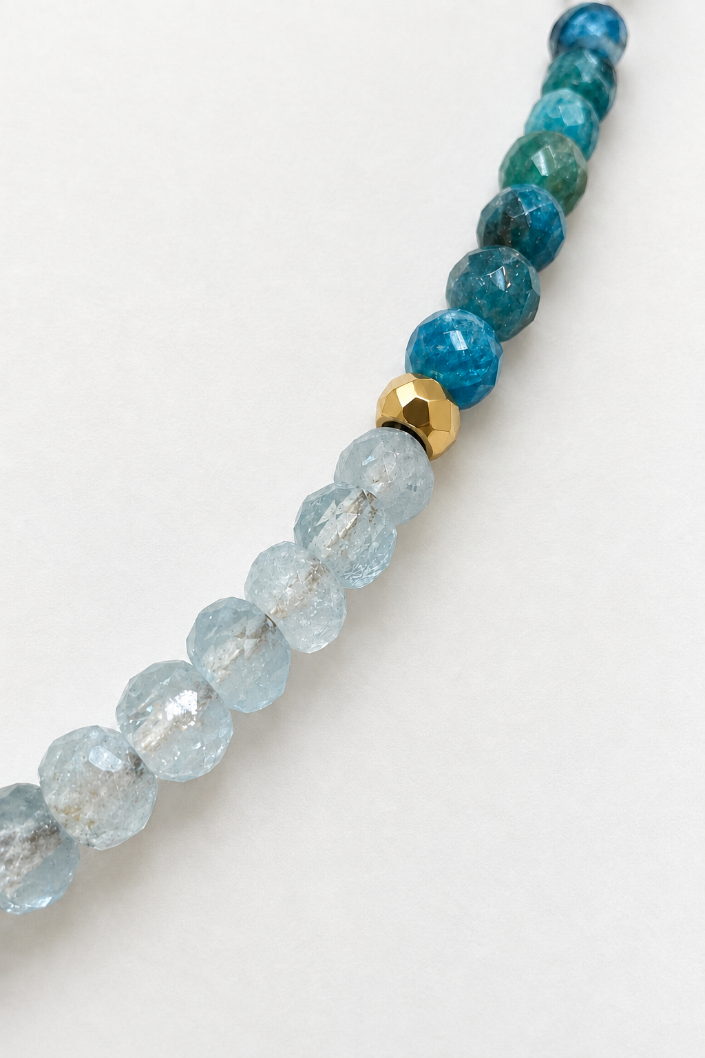 Blue Apatite and Aquamarine Gemstone Necklace