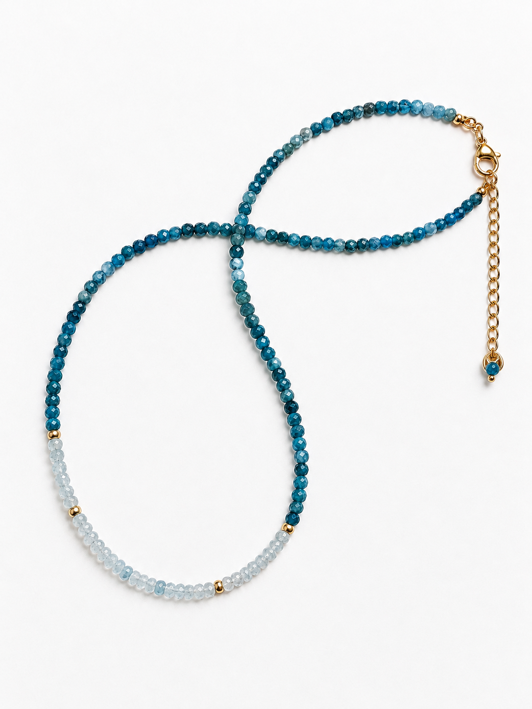Blue Apatite and Aquamarine Gemstone Necklace