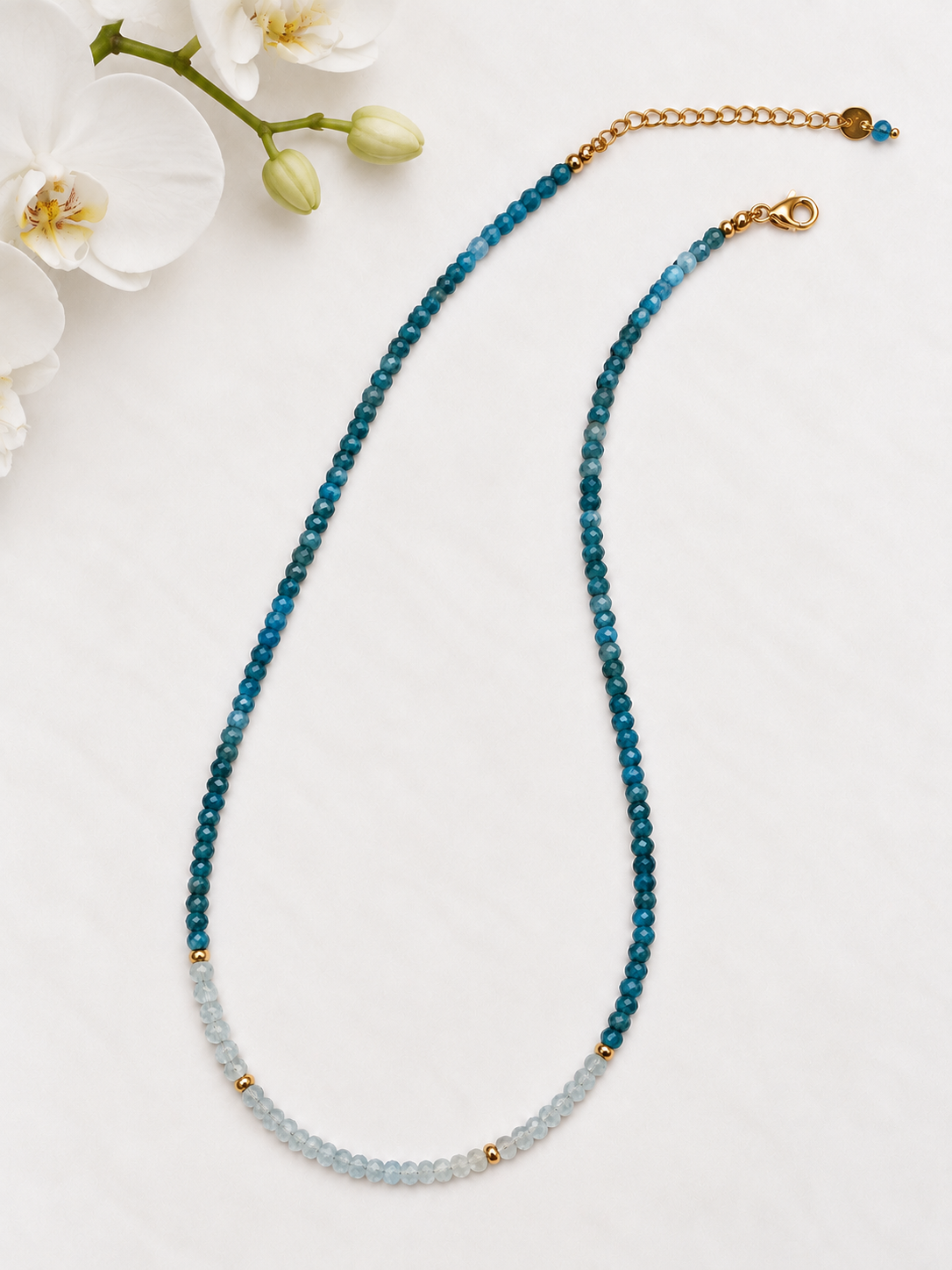Blue Apatite and Aquamarine Gemstone Necklace