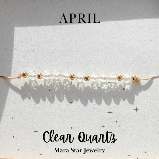 April Birthstone Bracelet Clear Quartz