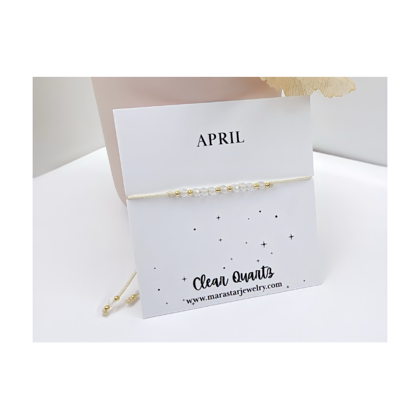 April Birthstone Bracelet Clear Quartz
