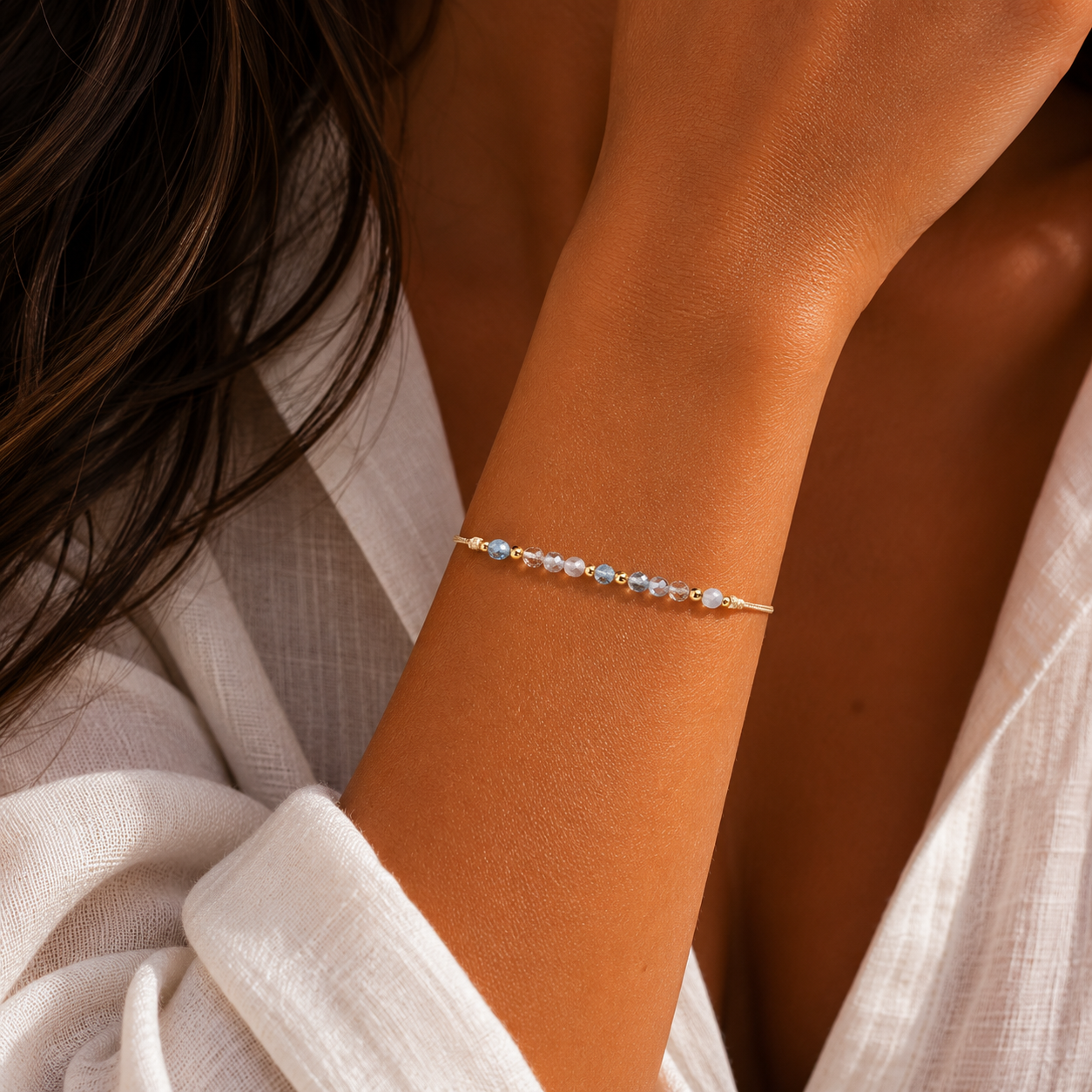 Aquamarine Gemstone Bracelet-March Birthstone