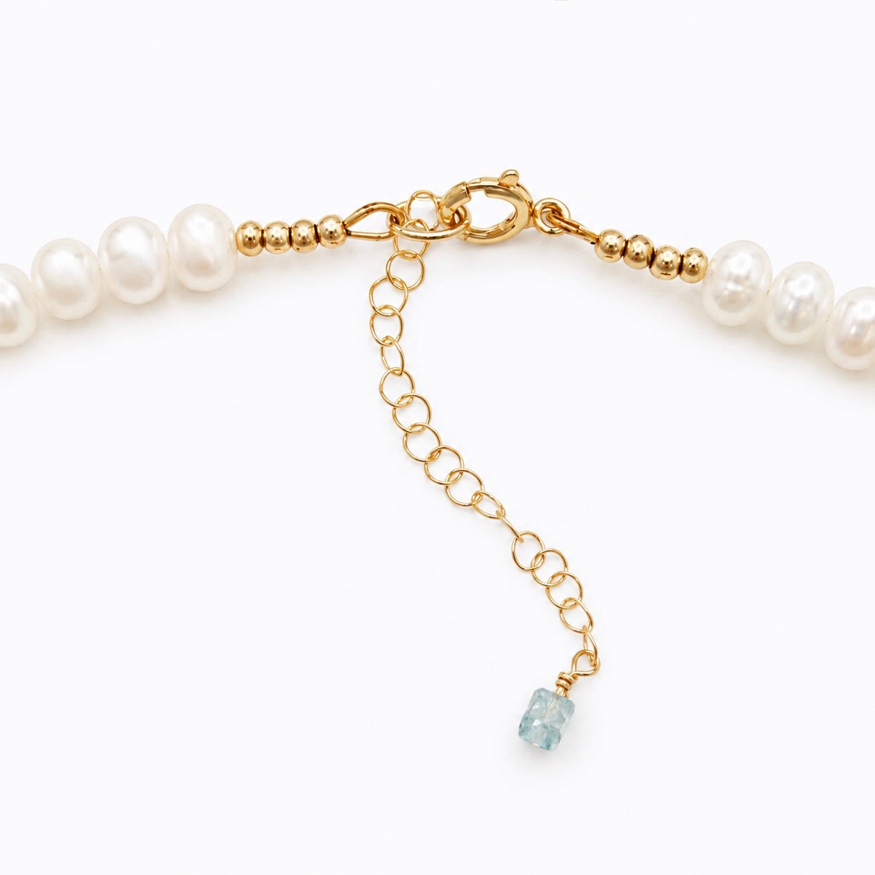 Gradient Moss Aquamarine Pearl Necklace