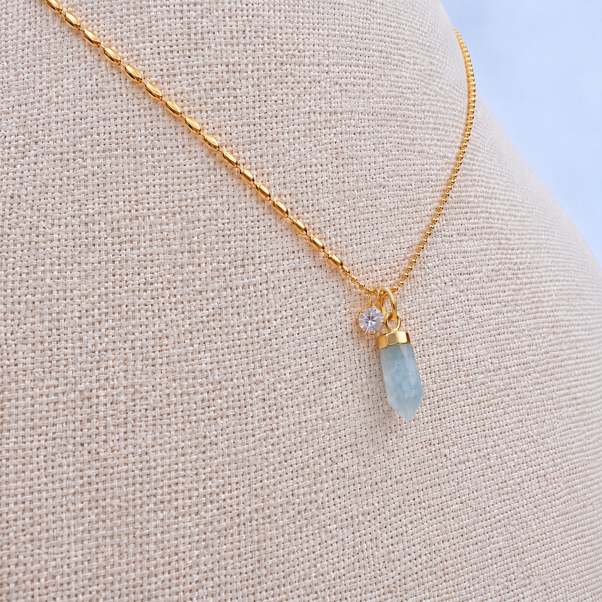 Aquamarine Necklace: Minimalist Gemstone Jewelry
