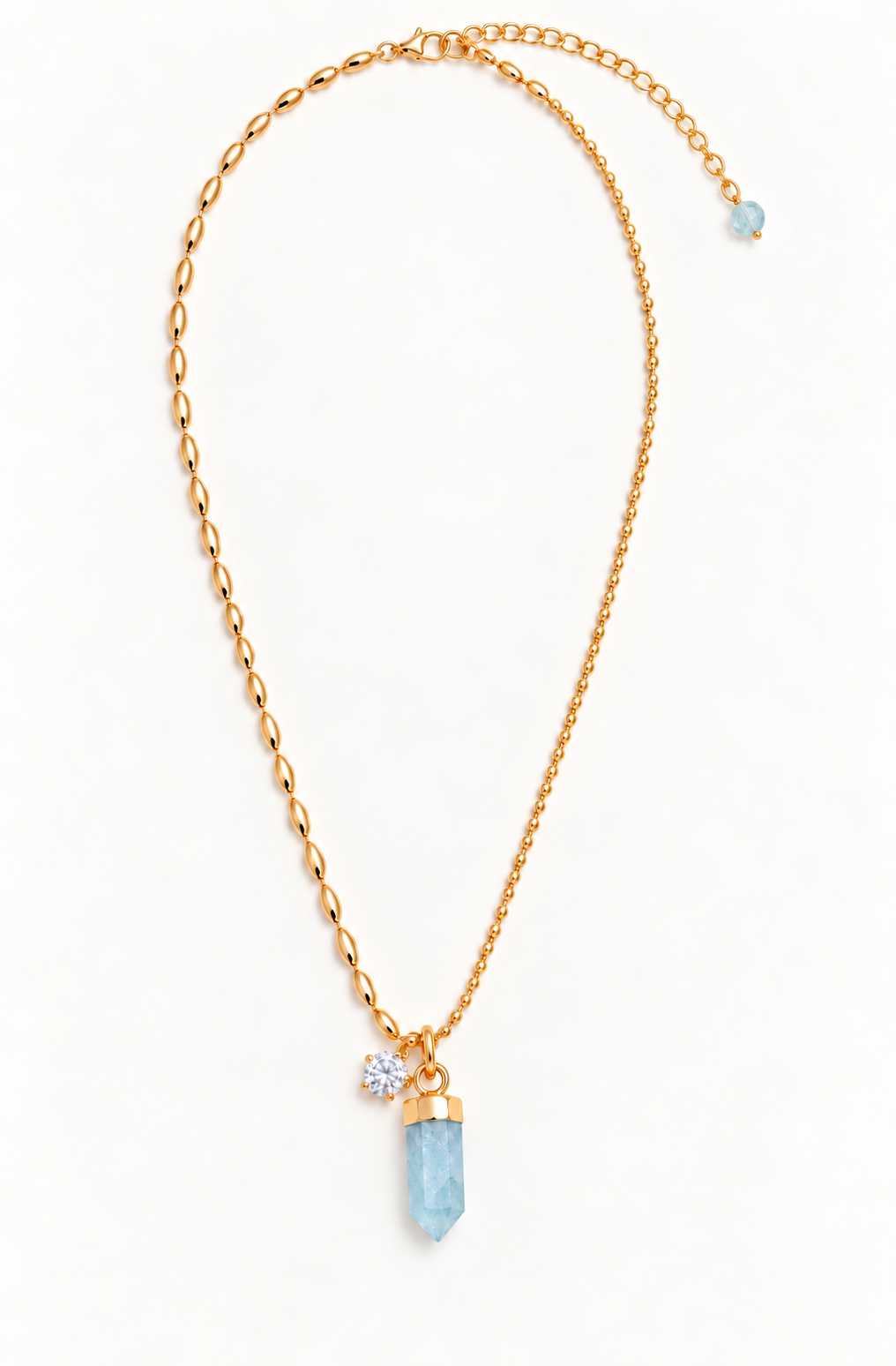 Aquamarine Necklace: Minimalist Gemstone Jewelry