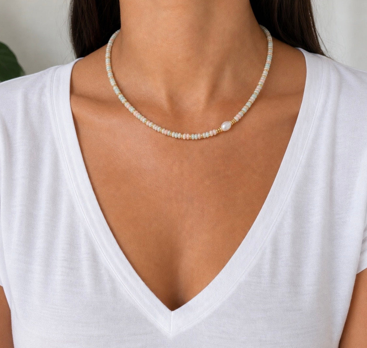 Aqua Terra Gemstone Choker Necklace