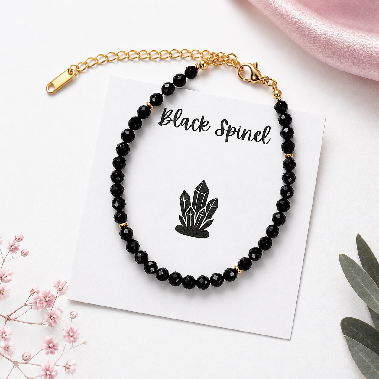 Black Spinel Gemstone Bracelet