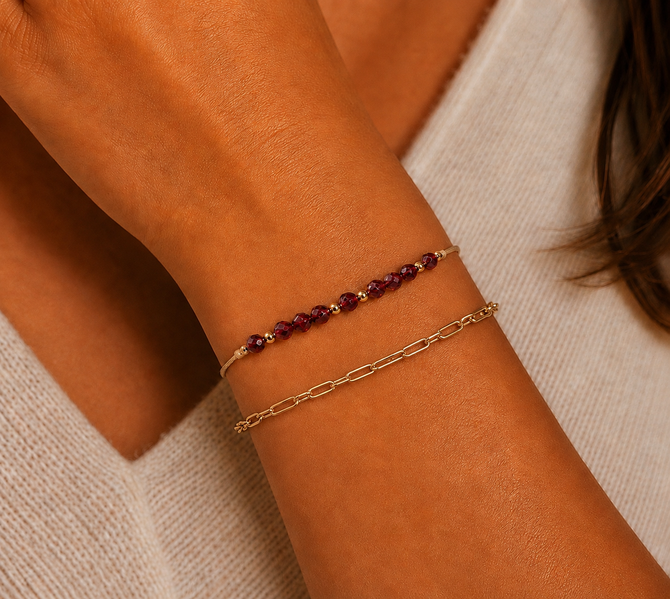 Garnet Bracelet January Birthstone