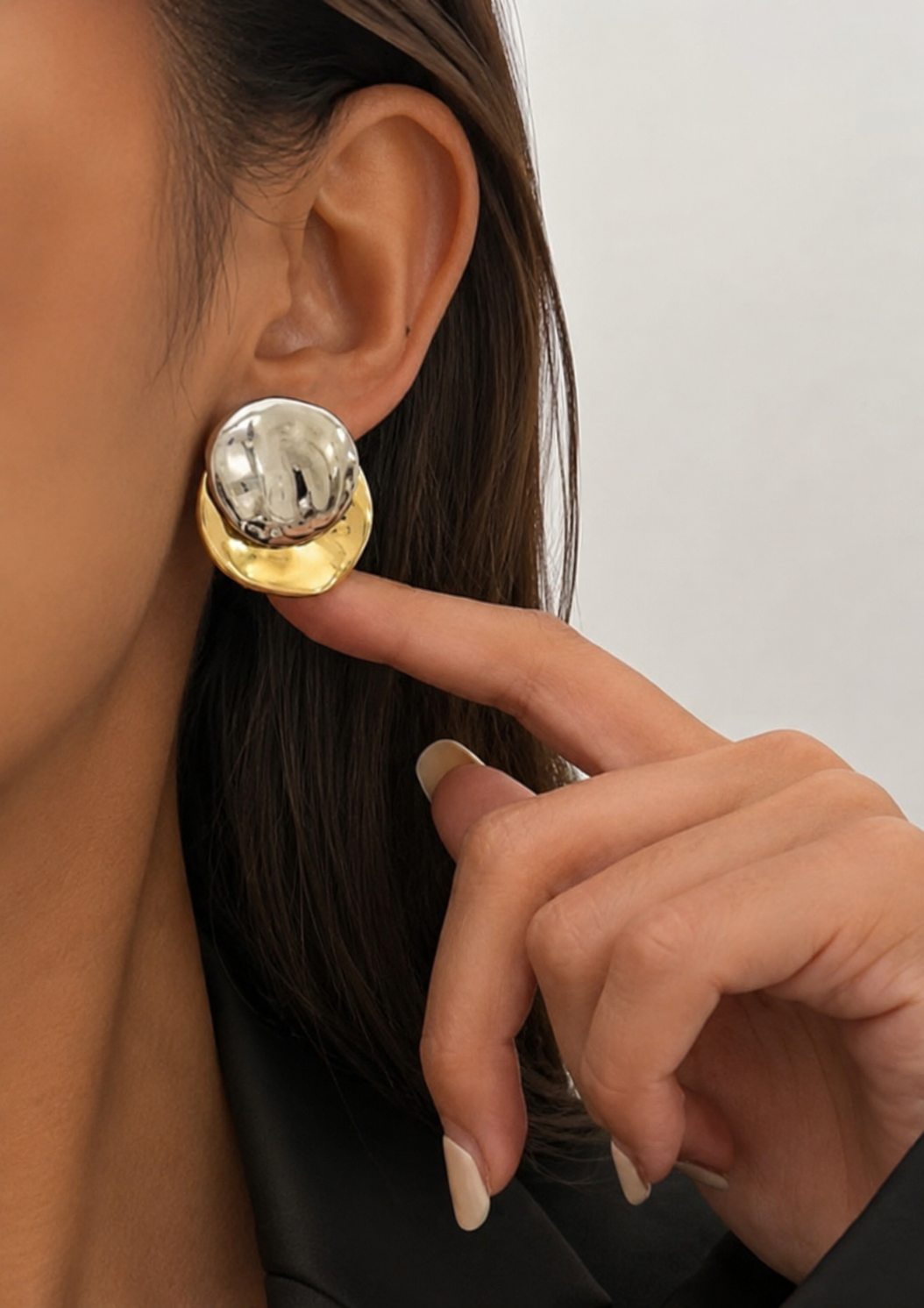 Asymmetrical Circle Earrings