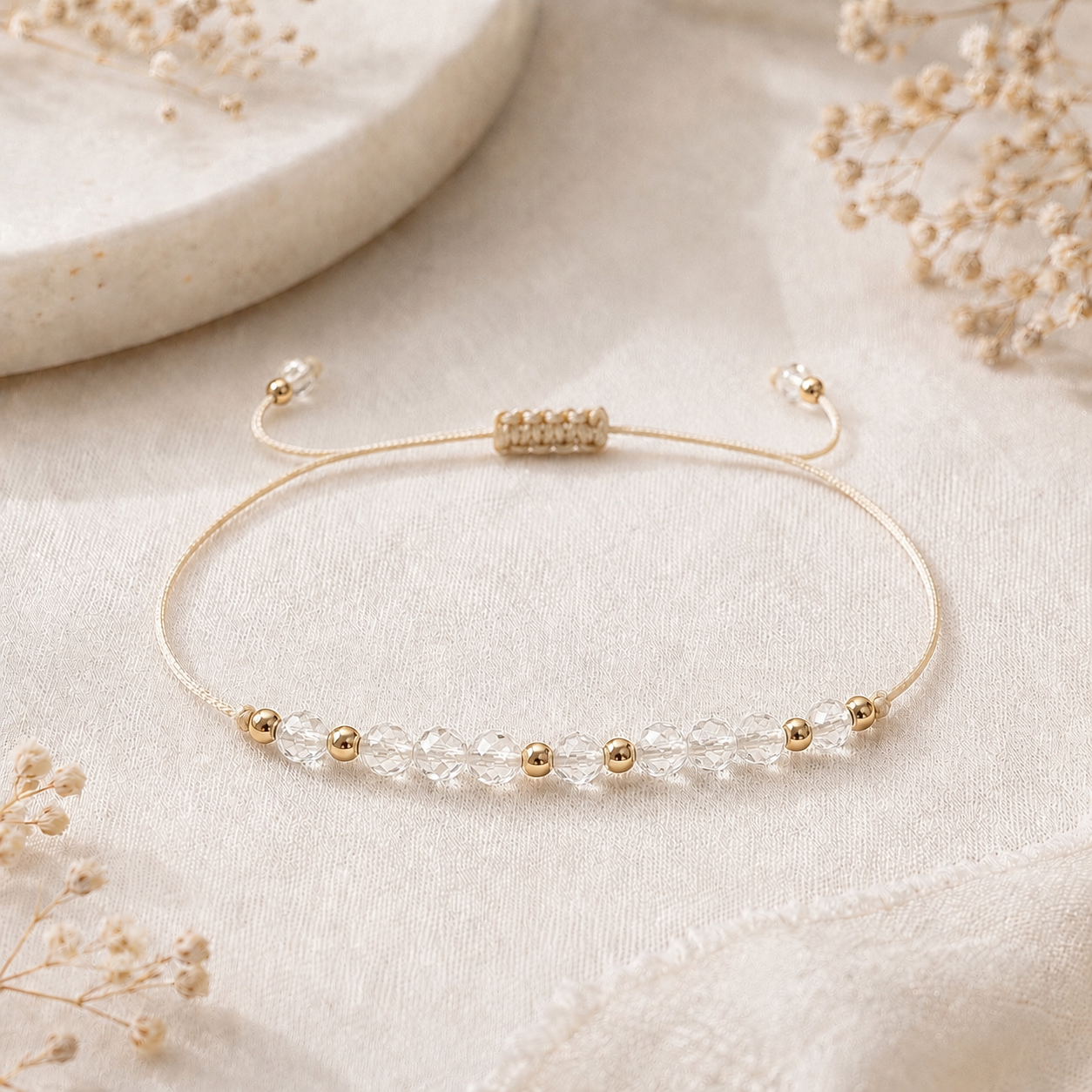 April Birthstone Bracelet Clear Quartz