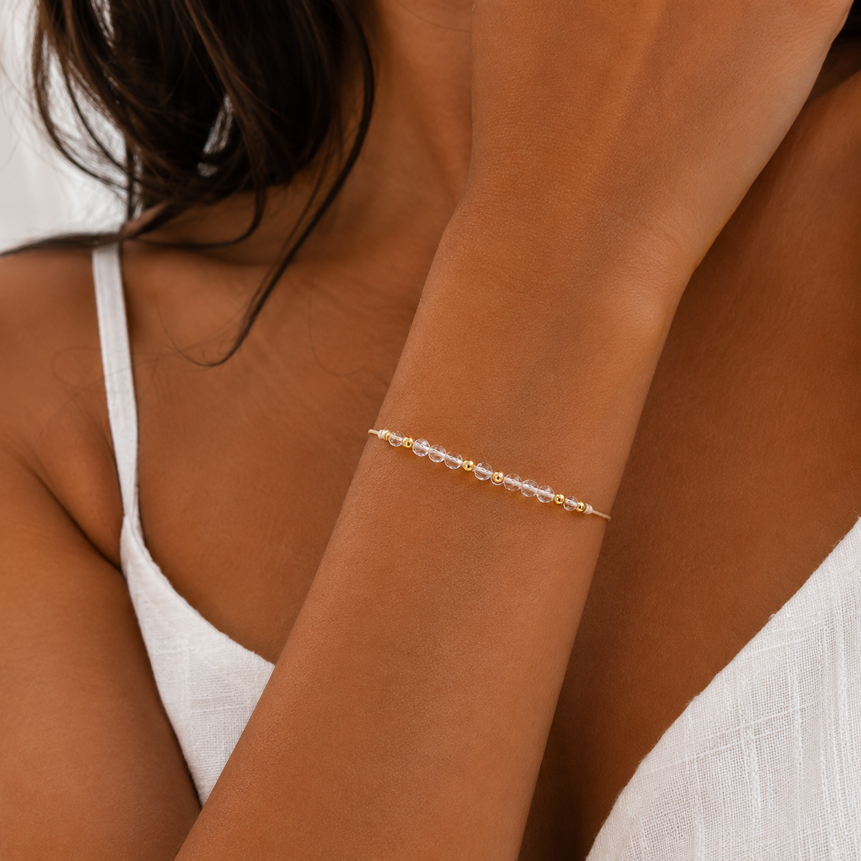 April Birthstone Bracelet Clear Quartz