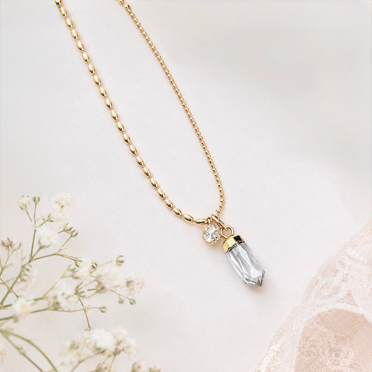 Clear Quartz Spike Necklace