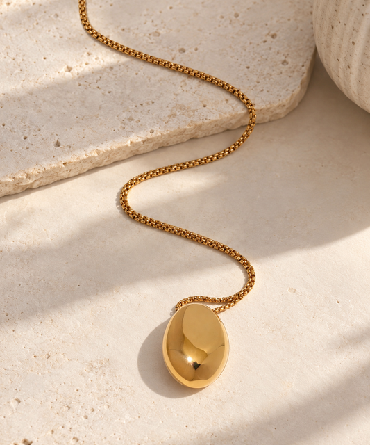 Long Oval Drop Necklace