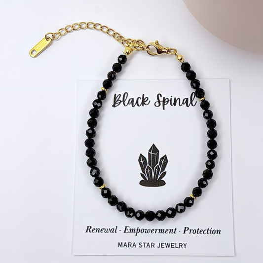 Black Spinel Gemstone Bracelet