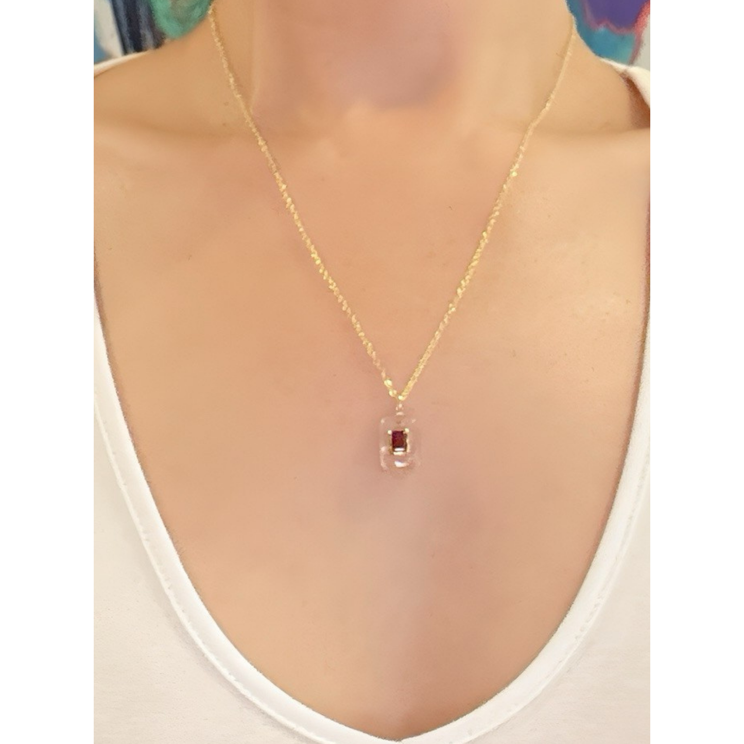 Rose Quartz Garnet Gold Vermeil Necklace