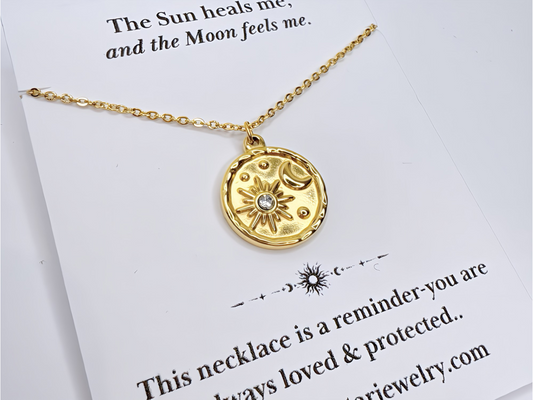 Sun Moon Pendant Necklace