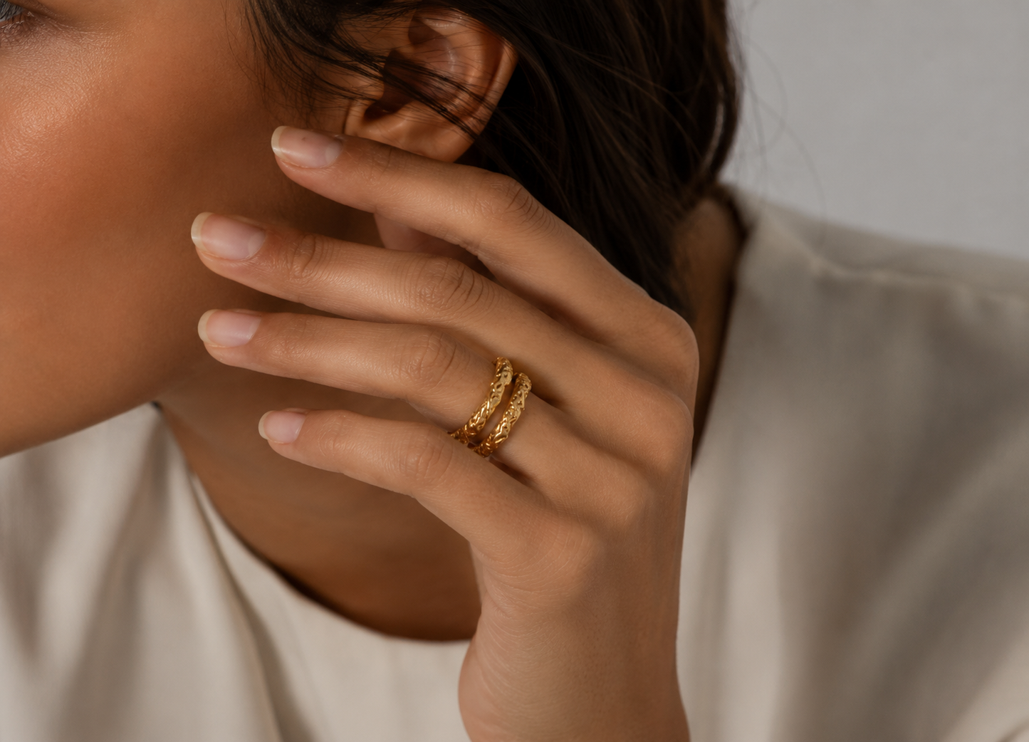 Textured Double Ring