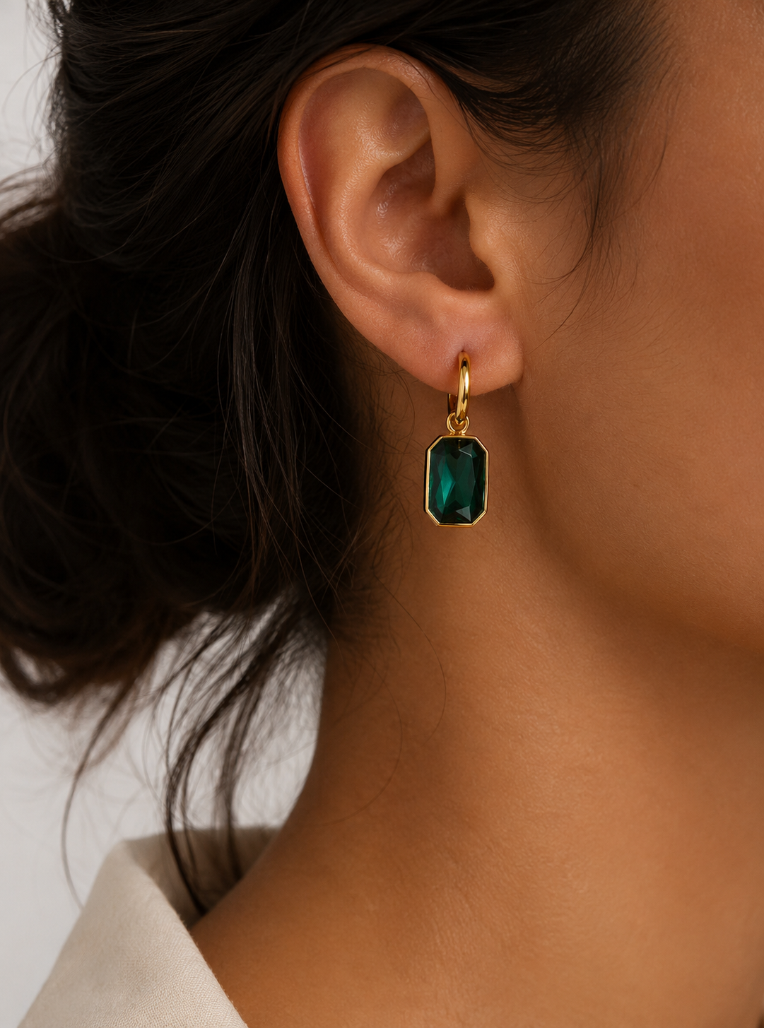 Geometric Gem Drop Earrings