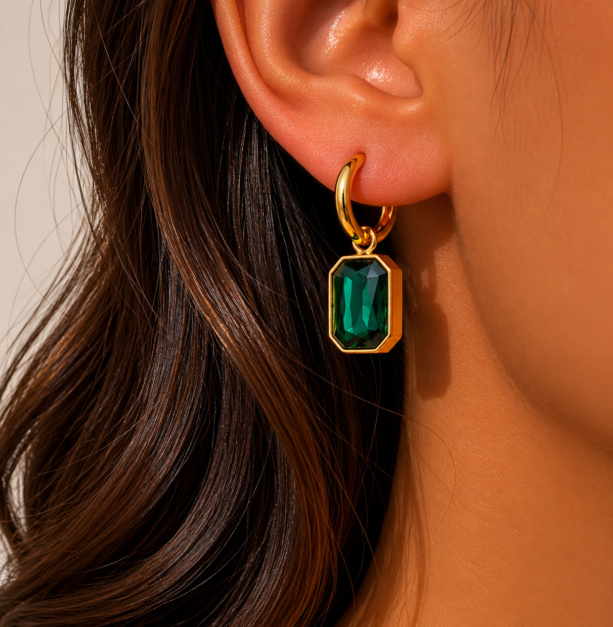 Geometric Gem Drop Earrings