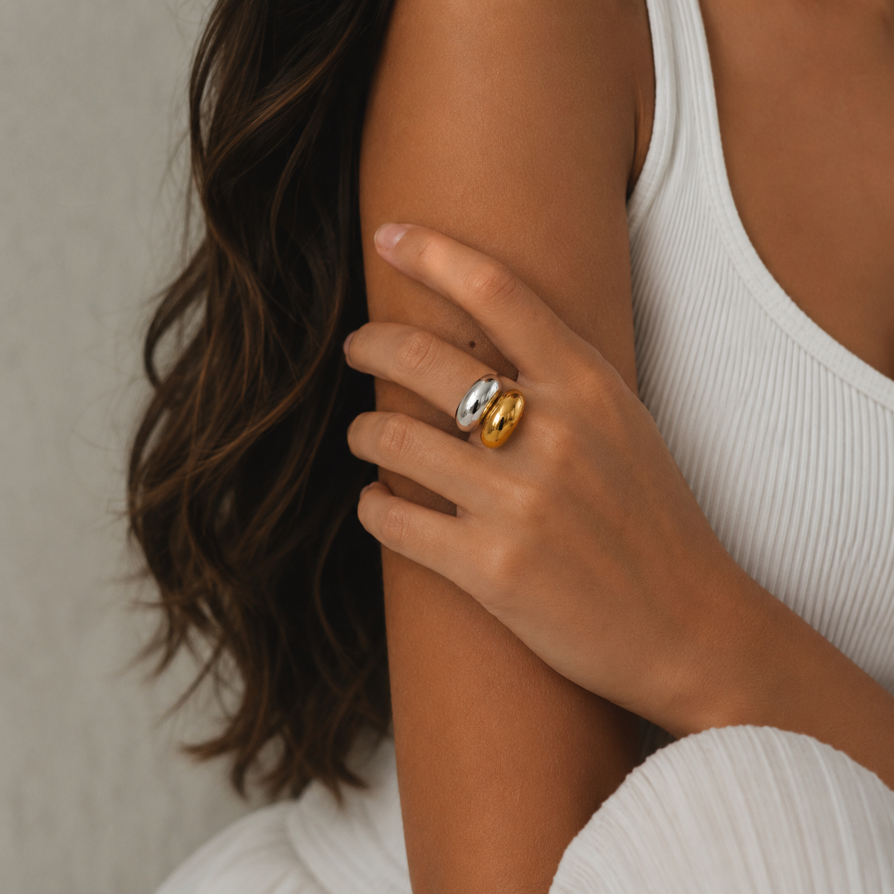 Gold And Silver Combo Ring
