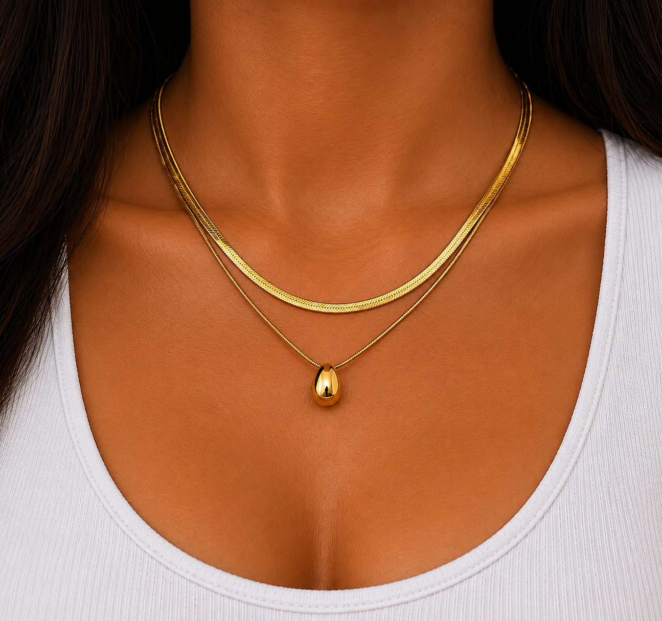 Double Layered Snake Chain Necklace