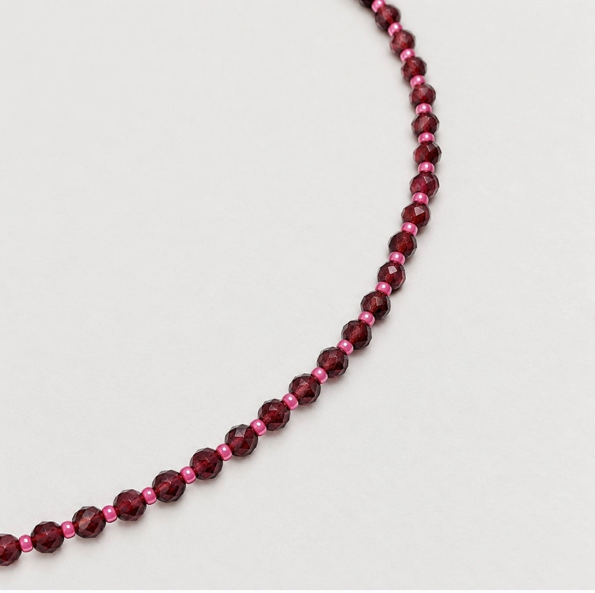 Garnet Gemstone and Miyuki Bead Necklace