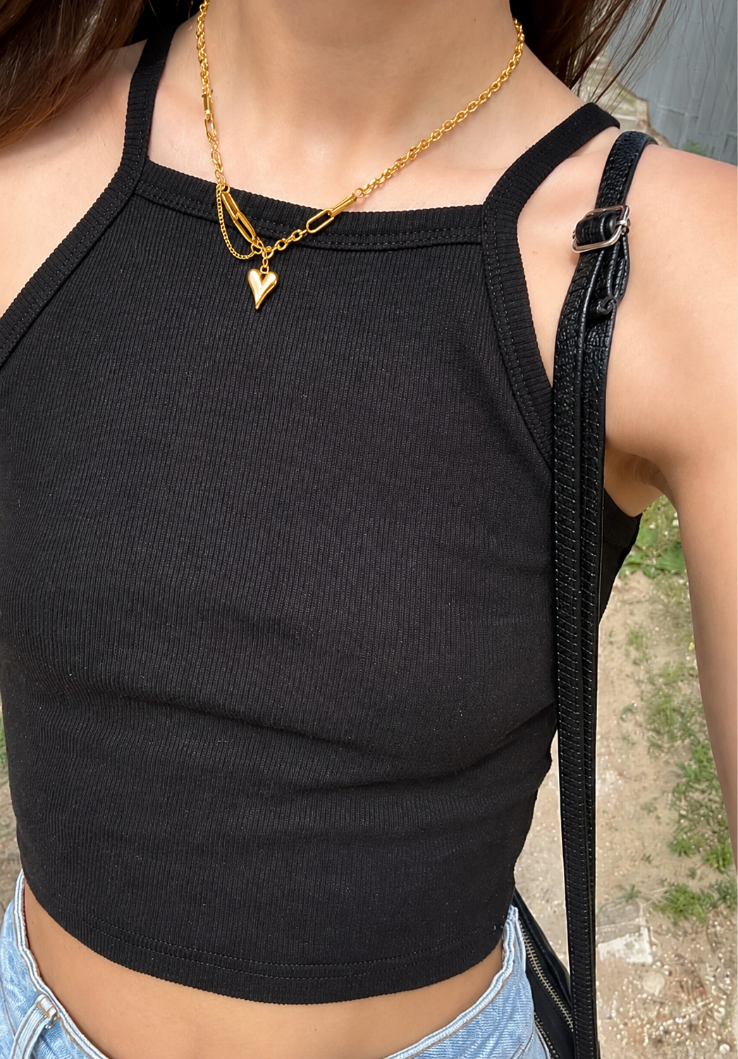 Stylish Mixed Chain Heart Necklace