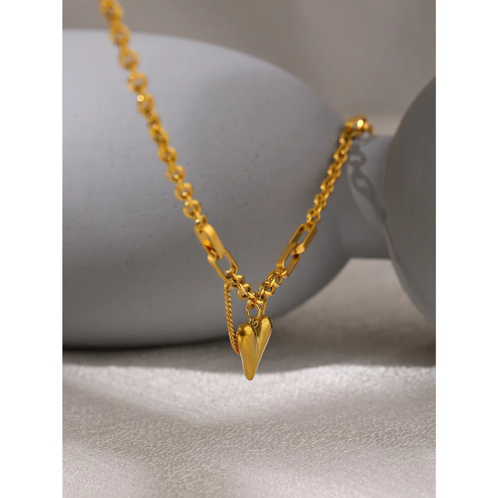 Stylish Mixed Chain Heart Necklace