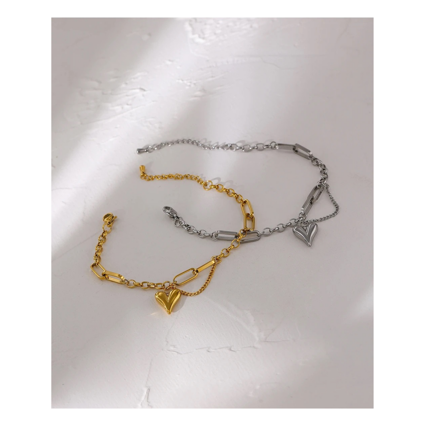 Double Chain Heart Bracelet