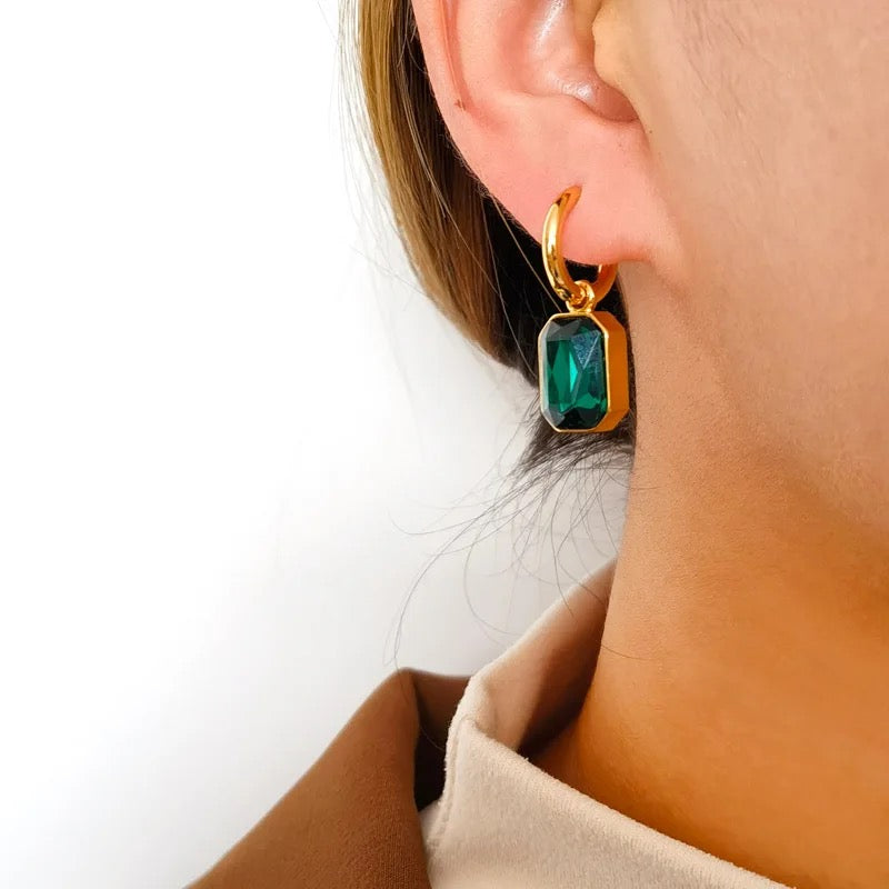 Geometric Gem Drop Earrings