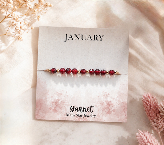 Garnet Bracelet January Birthstone
