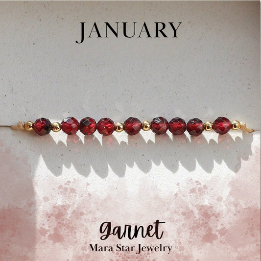 Garnet Bracelet January Birthstone