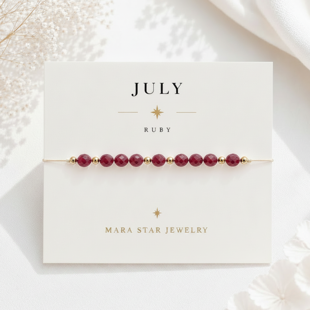 July Birthstone Ruby Bracelet