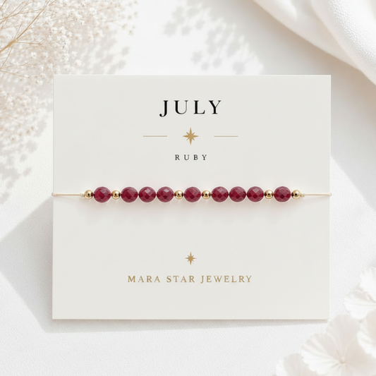 July Birthstone Ruby Bracelet