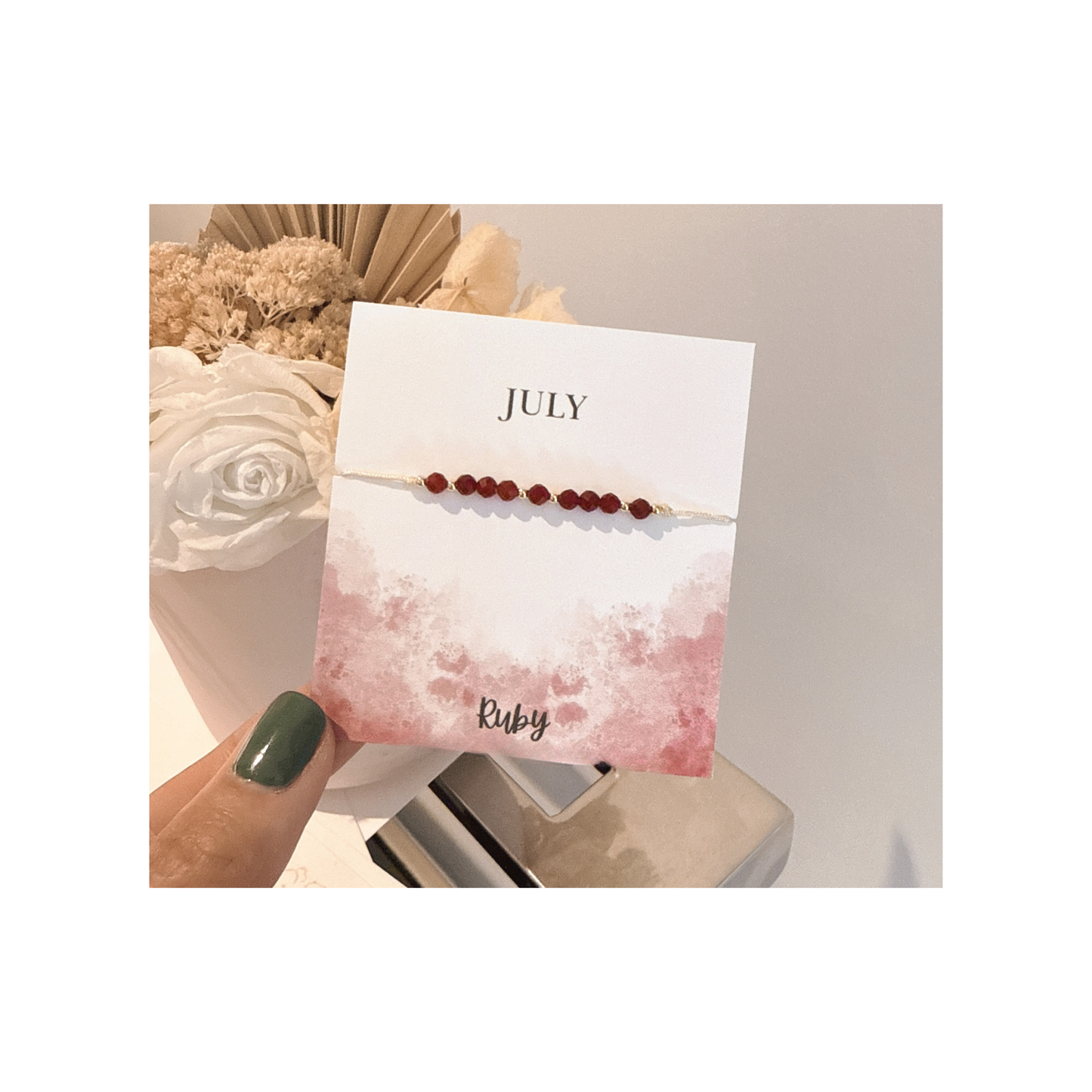 Ruby Bracelet July Birthstone