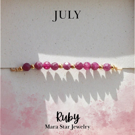 Ruby Bracelet July Birthstone