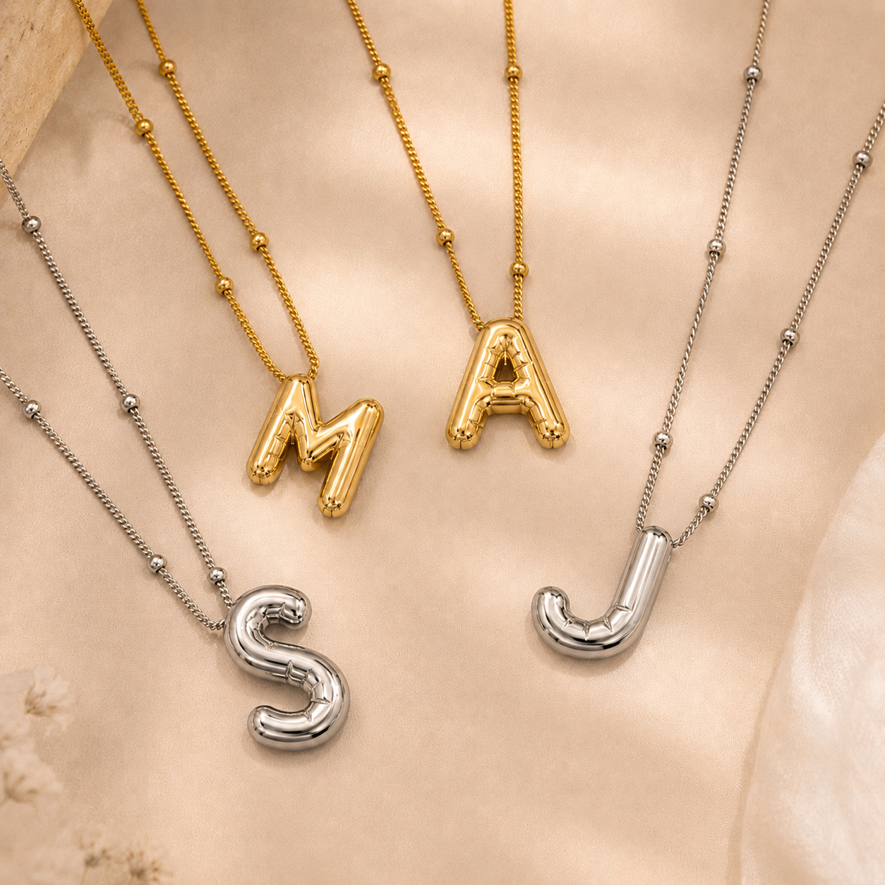 Balloon Bubble Initial Pendants