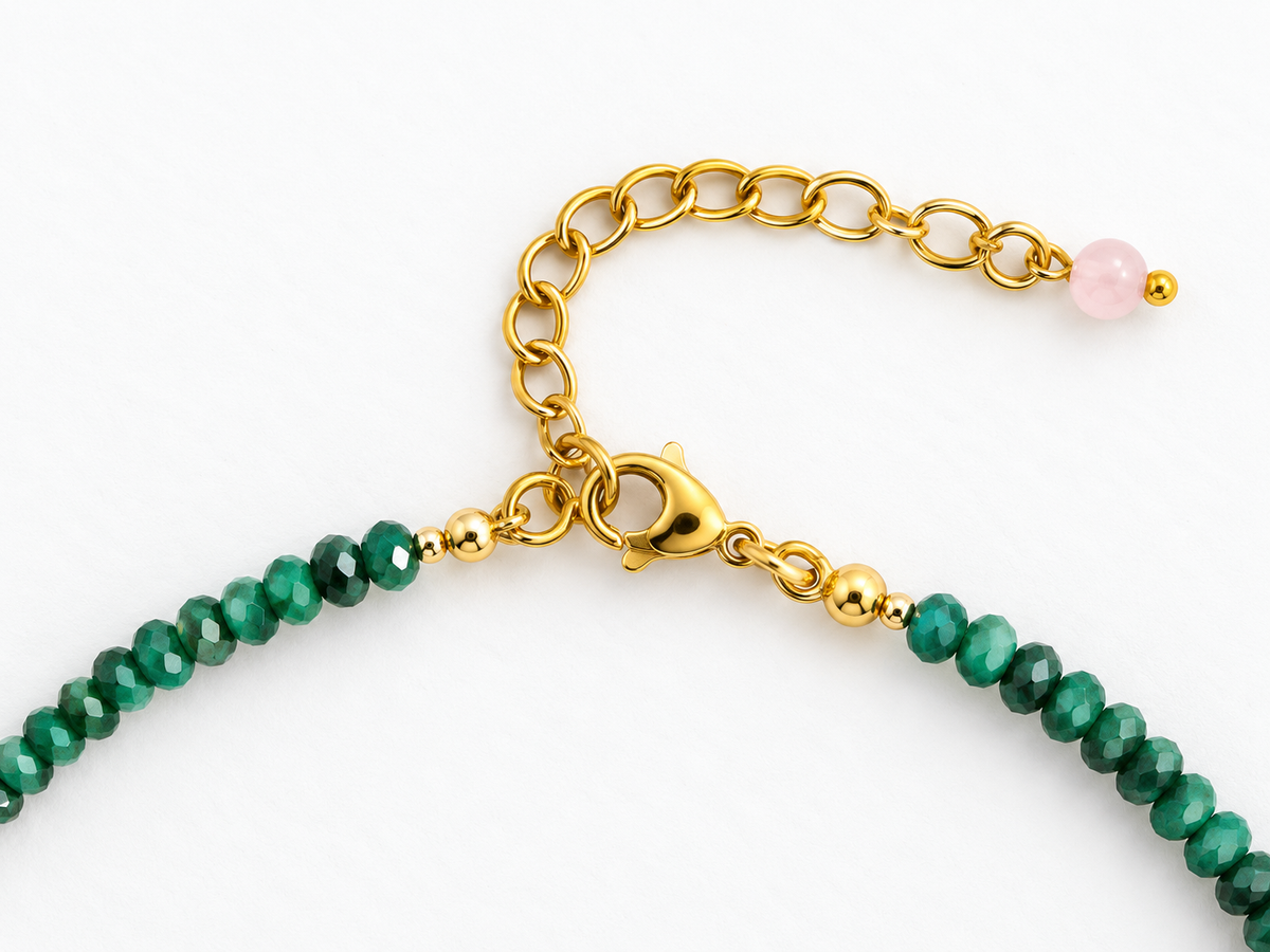 Malachite & Crystal Gemstone Necklace