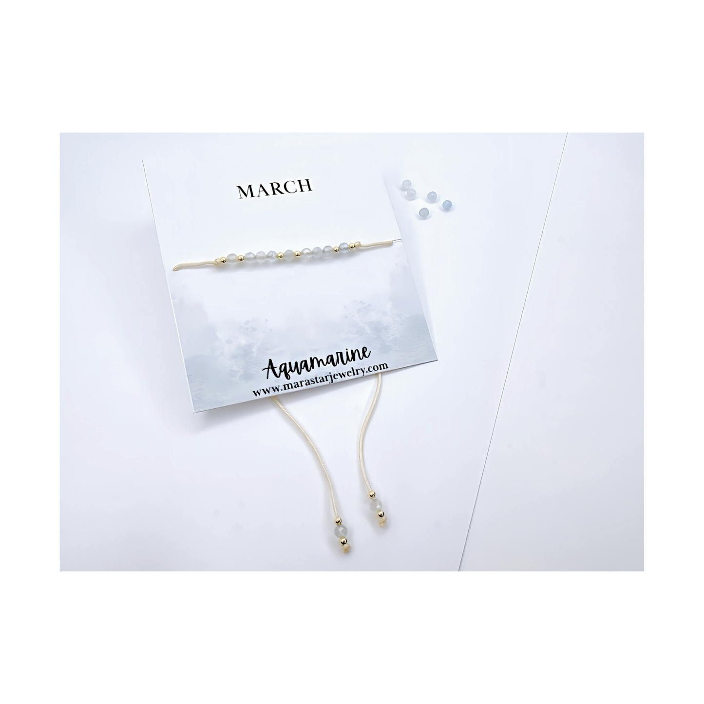 Aquamarine Gemstone Bracelet-March Birthstone