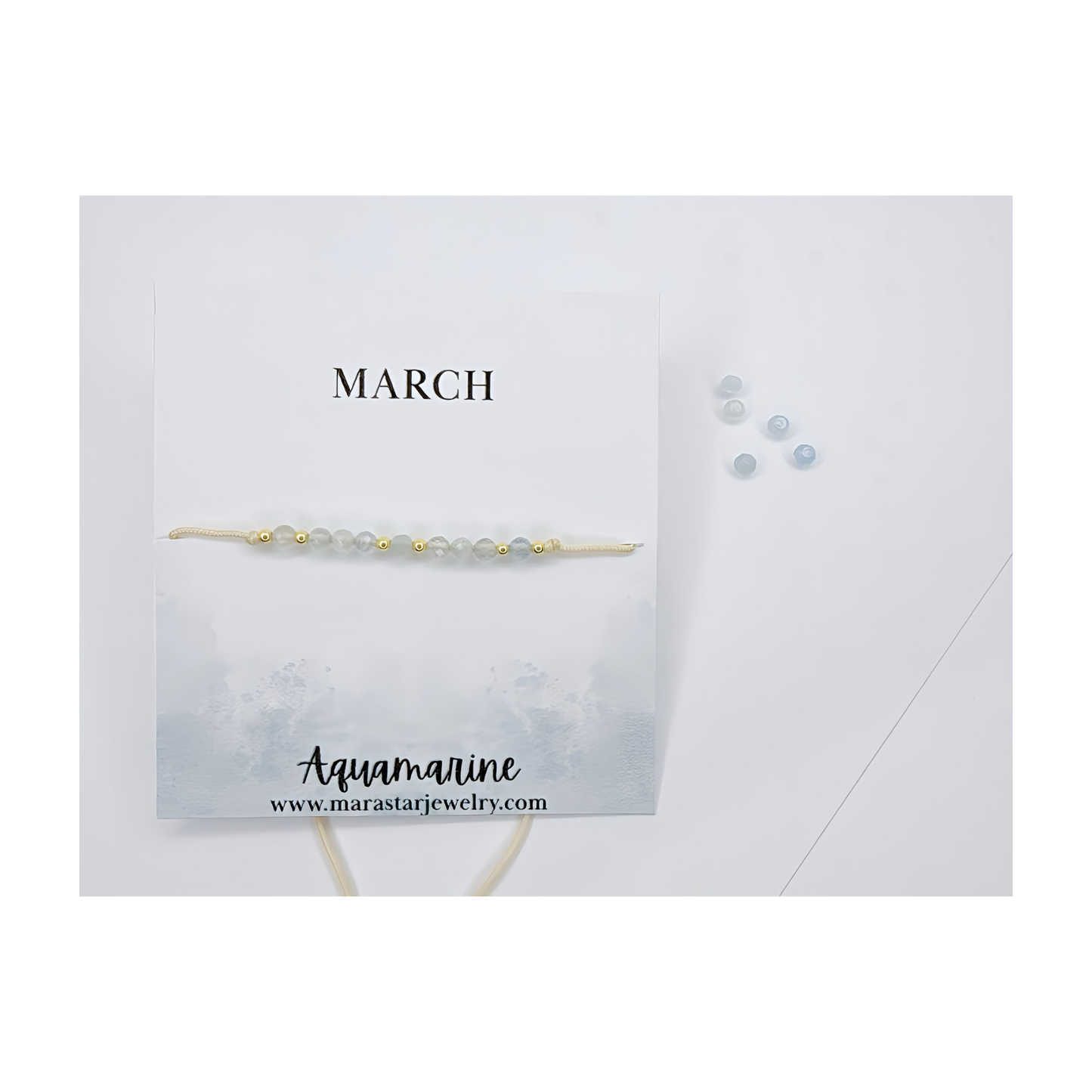 Aquamarine Gemstone Bracelet-March Birthstone