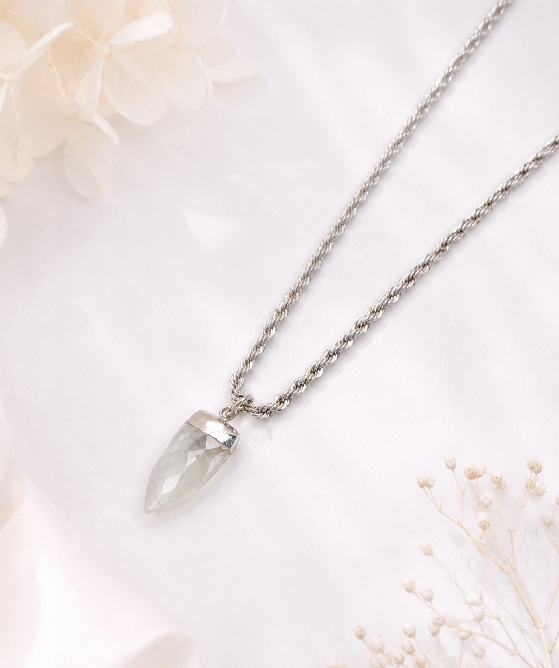Moonstone Rope Chain Necklace