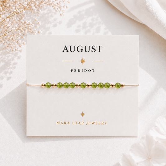 August Gemstone Bracelet-Peridot Birthstone