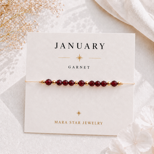 Garnet Bracelet January Birthstone